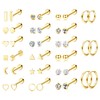 Thunaraz 21Pairs Tiny Cartilage Earrings Stud Hoop Stainless Steel Screw