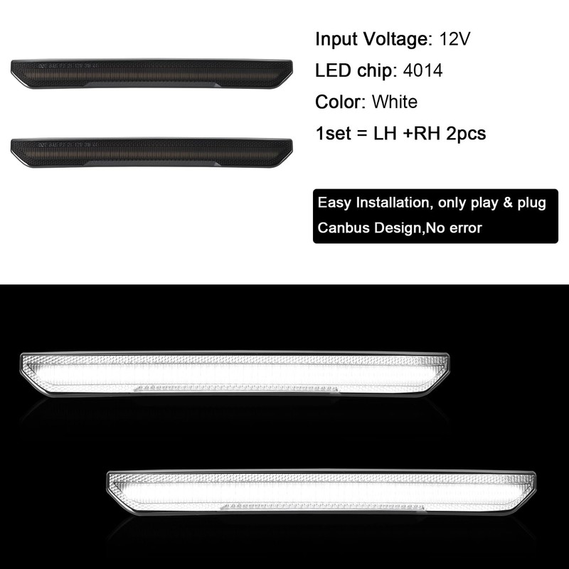 ROCCS 4PCS LED White Side Marker Lights Compatible with GMC