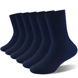 Saracat Age 3-11 Unisex Kids 100% Natural Cotton Socks, Soft Moisture Wicking Dress Crew Socks for Boys and Girls.