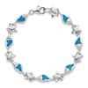 CoutureJewelers Sterling Silver Starfish & Seashell Bracelet with Lab-Created Opal