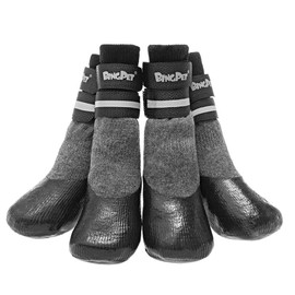 BINGPET Dog Socks for Hardwood Floors, Outdoor Anti Slip Waterproof Paw Protector with Reflective StrapsTraction Control