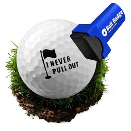 HODL 21 Ball Badge Golf Ball Stamp - Self-Inking Marker for Identifying Balls - Durable Design - Stocking Stuffer Holiday Gift - Golfer Equipment:_I Never Pull Out