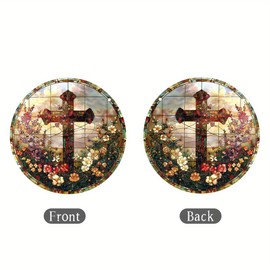 Christian Wall Art - Bible Verse Wall Art, Christian Ornaments, Stained Glass Suncatcher, Funny Jesus Gifts, Christian Wall Art Decor, Christian Cross Pendant Sun Catcher, Nativity Scene Ornaments