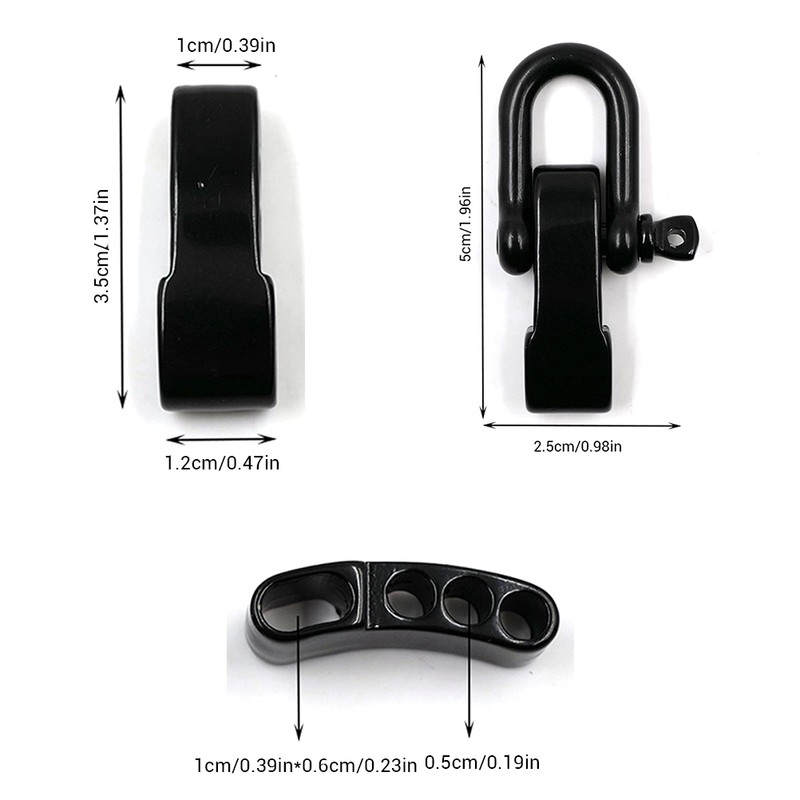 10PCS Alloy U Shaped Shackle Buckle with 4 Holes for