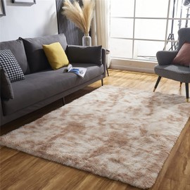 ROHATIM High Pile Rug Living Room Super Soft Shaggy Rug Fluffy Soft Area Rug Bedroom Rugs Super Soft Fluffy Children's Mat Carpet (Khaki, 80 x 150 cm)