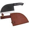 Old Ram Handmade Cleaver Style Hunting Butcher Knife With Leather