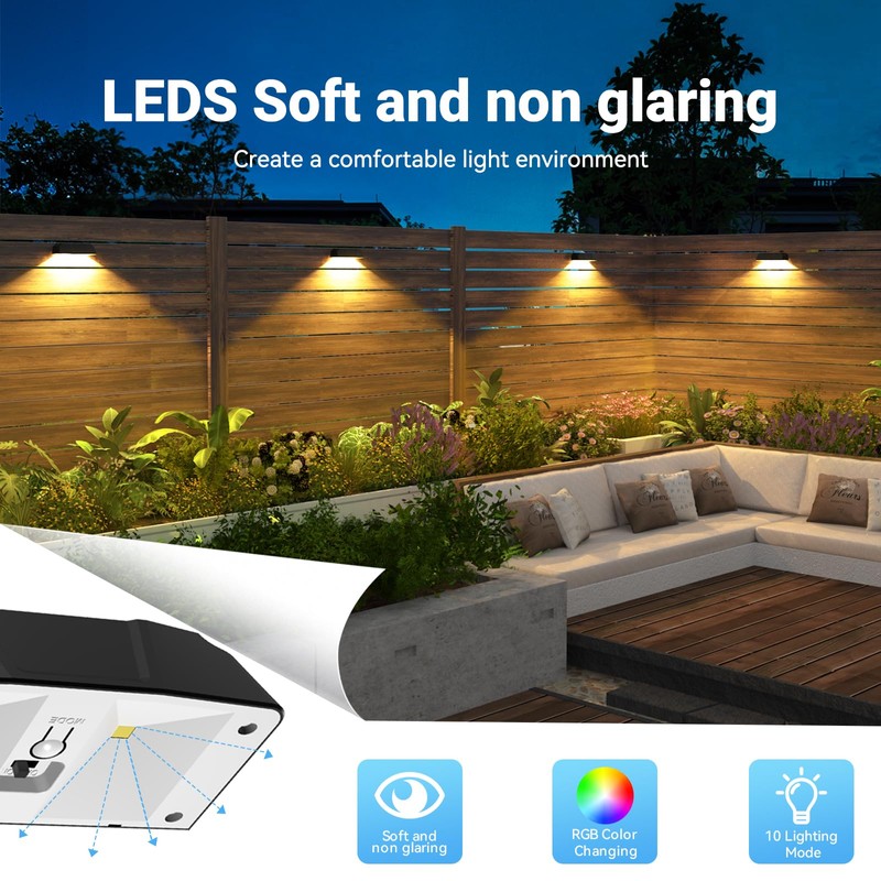 Solar Powered Color Changing LED Light Waterproof Outdoor 10 Modes