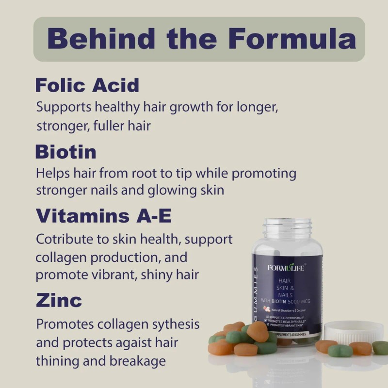 Formulife Gominolas Veganas Cabello Piel Uñas 60 Unidades