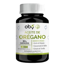 Aceite de Oregano OBY | 95% Carvacrol de Alta Pureza | con Tomillo y Sabila | Capsulas Blandas de Origen Natural | Formula Premium | Suplemento Alimenticio | 60 Capsulas