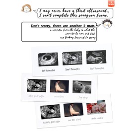 IHEIPYE Triple Sonogram Pregnancy Frame – Baby Ultrasound Picture Frame with Story for Expecting Parents, Baby Shower Frame, Baby Grow Through All Three Trimesters Frame, Nursery Decor, Black