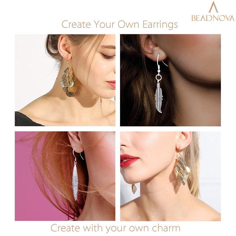 BEADNOVA Earring Hooks 4pcs 14k Gold Filled Earring Kits with