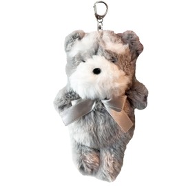 Stream TY039-E Stream Market Keychain, Stuffed Toy, Cute, Large, Mascot, Charm, Keyring, Stylish, Mokomoko, Schnauzer, Animal