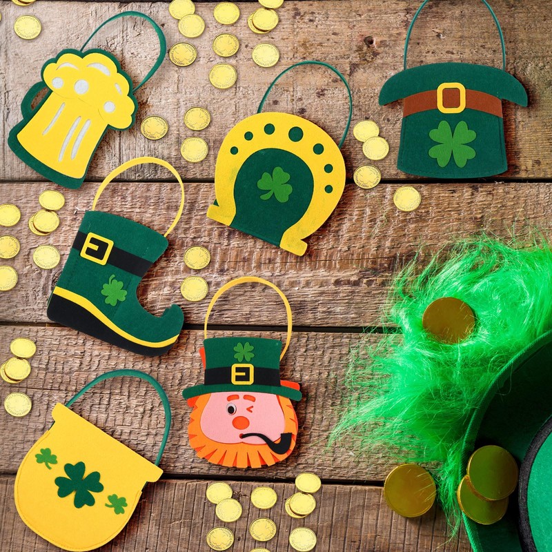 Gemscream 156 Pcs St. Patrick's Day Felt Bags Set 6