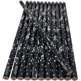 Zugar Land Black and White Musical Note Pencil (7.5 inch Standard Size) #2 Lead Pencils. Party Favor, Music School Students Teachers (96)
