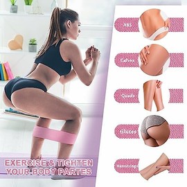 Bandas de resistencia de tela para entrenar, bandas de 5 niveles para mujeres y hombres, bandas de entrenamiento de tela para ejercicios de