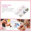 WOONEKY 60pcs Cherry Nail Rhinestones Gems for DIY Nail Art