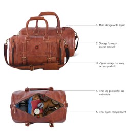 Weekender Bag For Travel (Vintage Tan)