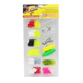 Crappie Magnet 96-Piece Kit - 80 Bodies, 2 E-Z Floats, 6 Crappie Magnet Jig Heads, 8 Double Cross Jig Heads, Freshwater Fishing Gear and Accessories