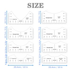 Tshirt Ruler Guide for HTV Vinyl Heat Transfer Vinyl and Sublimation, 9 Pcs T-Shirt Alignment Tool for Circut, Adult Youth Toddler Infant Shirt Centering Ruler Set