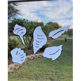 DCentral® Seashells Flexible Vinyl Screen Magnets: Double-Sided. White-Easier to See, Decorative. Helps Stop Walking into Screens, Covers Small Tears, for Non-RETRACTABLES, Avg Size L 4.5" x W 2.5"