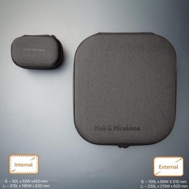 Headphone Bag, Over Ear Headphone Case, Rotating Over Ear Headphone Case with Electronic Case (235 x 215 x 62 mm + 105 x 69 x 51 mm) Headphone Case - Shockproof, Lightweight & Dustproof for Travel Moë