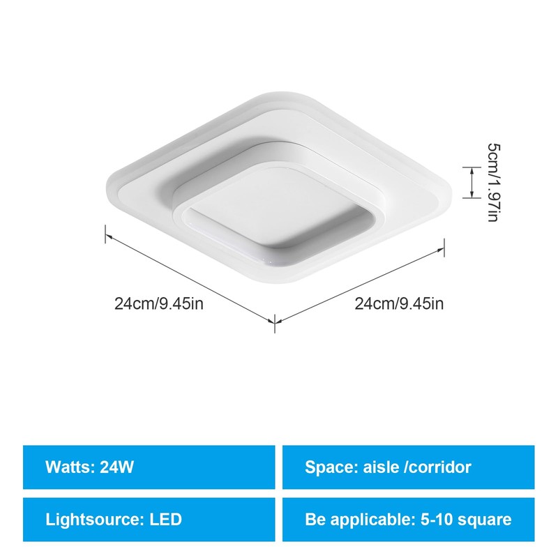 DELIPOP Ceiling Light Modern, 21W 2350LM Acrylic Square Ceiling Lamp