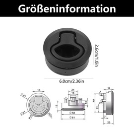 SSHUIKKAI 3 Stück Push Lock Schloss Wohnmobil, Camping Schubladen Verschluss, Pull Lock, Pushlocks Camper, Lock Möbelschloss, für Wohnmobil Camper Ausbau Druckschloss(Schwarz)