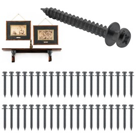 laffeya Picture Hangers, Bear Claw Screw Picture Hook, Double-Headed Bear Claw Screw, Multi Purpose Screw Hook (40, Black Short)