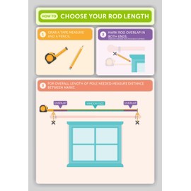 Ivilon Drapery Treatment Window Curtain Rod - Faceted Hexagonal 1 inch Pole. 120 to 240 Inch Black