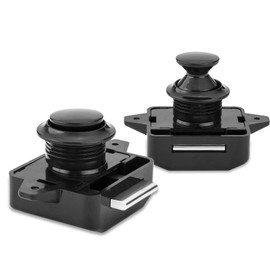 OCGIG 5PCS Push Button Locks Cabinet Door Catch Bolt for Caravan Motorhome Camper Van Latch Cupboard Black knob