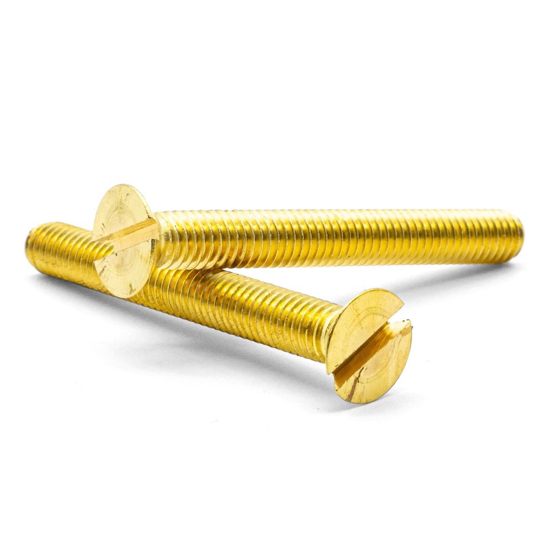 Hippo Hardware M8 (8mm X 20mm) Solid Brass Slotted Countersunk