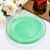 Rubtlamp 100 Pcs Clear Green Plastic Plates, Gold Hammered Plastic