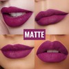 Oulac- Lápiz labial líquido morado mate para mujer, lápiz labial
