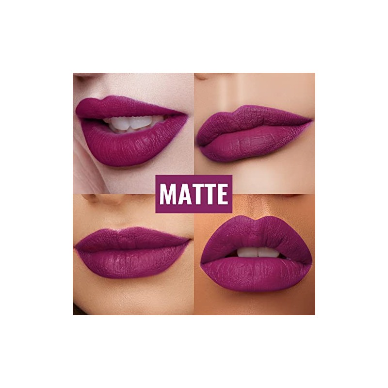 Oulac- Lápiz labial líquido morado mate para mujer, lápiz labial
