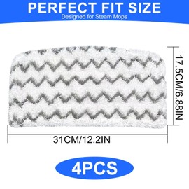 KDRNXVAL 4PCS Steam Mop Pads, Washable Dirt-Grip Replacement Pads for Shark Steam Mop S1000UK S2001UK S1000 S1000A S1000C S1000WM S1001C, Compatible with Beldray BEL01097