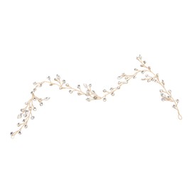 Bride Wedding Rhinestone Hair Vine Classic Simple Bridal Hair Piece Hair Accessories for Women and Girls Gold
