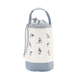 Afternoon Tea Living JD56 Eretage Fleur Embroidered Insulated Bottle Holder, Blue