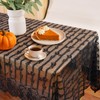 Ziweidue 60x120-Inch Black Lace Tablecloth – Elegant Bridal Tulle Rectangle