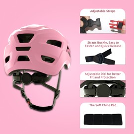 Kids Helmet Toddler Bike Helmet for 2-8 Years Old Boys Girls Adjustable Skateboard Helmet Multi-Sports Lightweight Helmet Safety Protection Gear for Cycling Skateboard Scooter (Pink, XS)