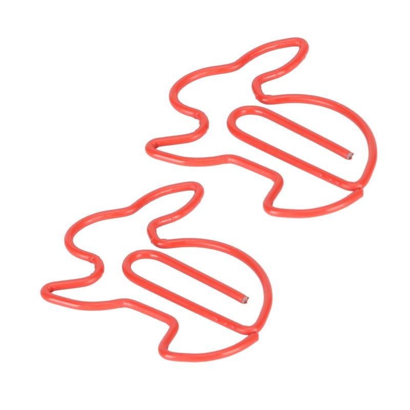 100 Pcs Rabbit Shaped Paper Clip Creative Cute Cartoon Animal