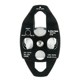Fusion Climb Secura Double Aluminum Side Swing Pulley Matte Black 32KN