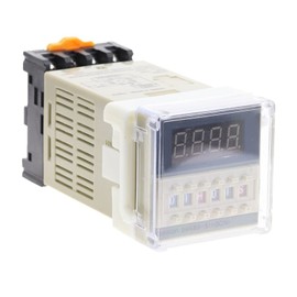 GUMMMY 1Pcs DH48S-S Programmable Double Time Delay Relay Socket Base Voltage DC12V DC24V AC110 AC220V (Size : AC220V)