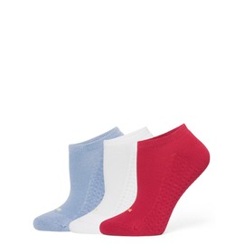 HUE Women's Air Cushion Sport 3 Pair Pack No Show Socks, Nautical, One Size