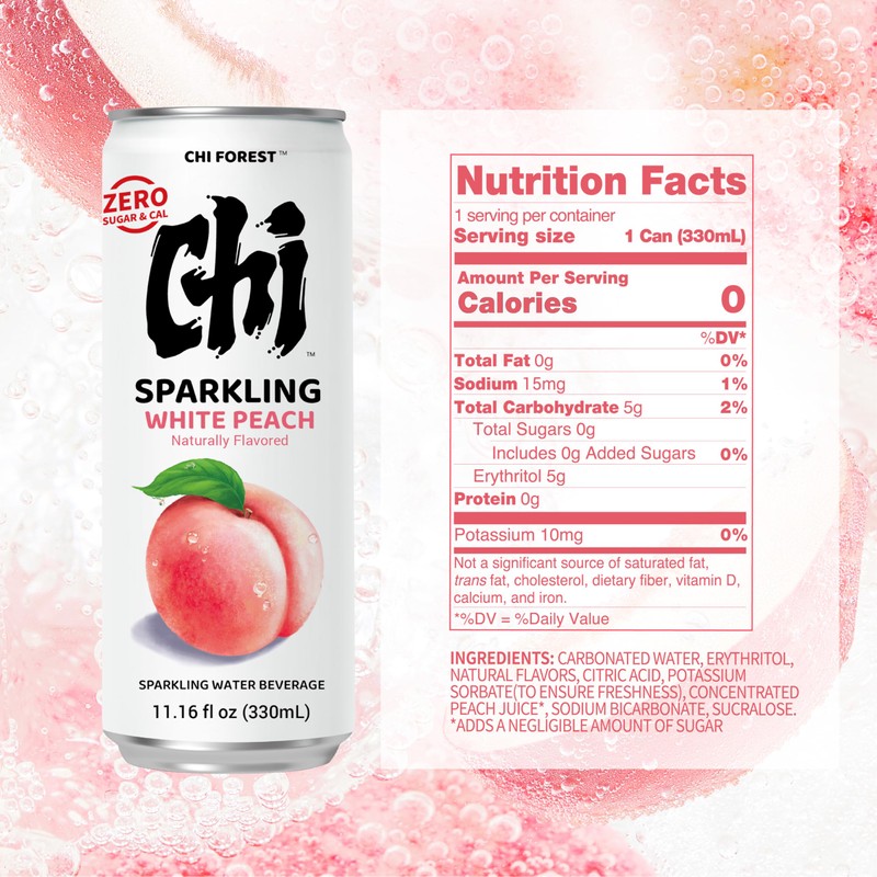 CHI FOREST White Peach Sparkling Water (11.16 oz* 24)
