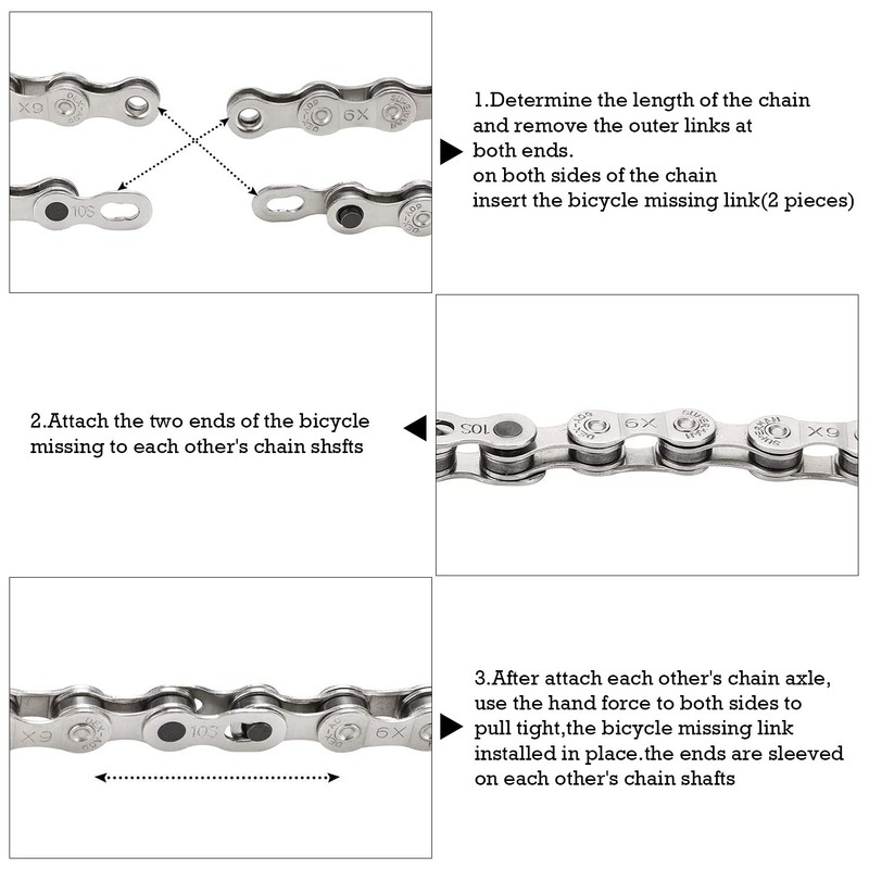 LBING Chain Lock Bicycle Chain 12 Pairs Bicycle Chain Clasp