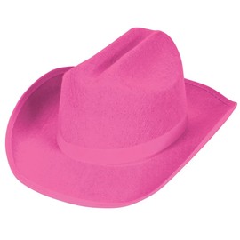 Zugar Land Child Size Felt Cowboy Hat (1 Pink Hat) (13.5 Inch) Classic Western Style Dress Up Costume Accessory (Pink)