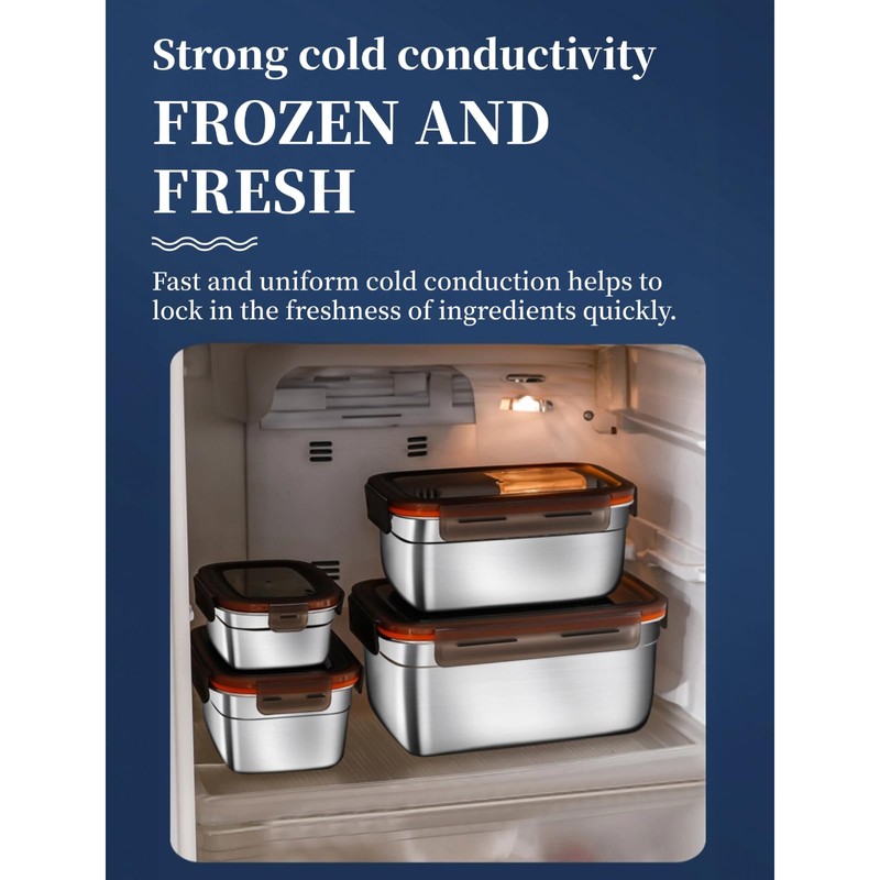 Lunch Box, Stainless Steel Food Storage Containers Leak Proof& Airtight