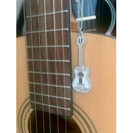CrownOfRibbons Guitar Necklace for Men and Women, Music Lover Gifts