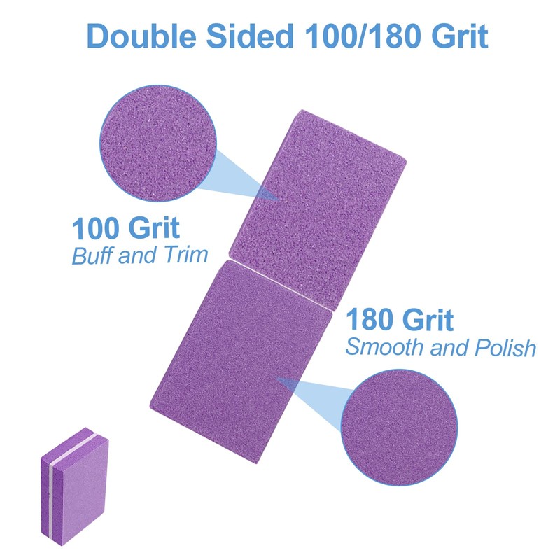 Nail Buffers (50 Pack), Mini Buffer Block Nail File for