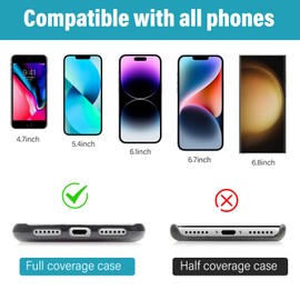 Qyoocom Phone Tether Tab, 6 Pack of Ultra-Thin, Durable Patches for Phone Lanyards & Wrist Straps Replacement Part for All Full Phone Cases (Black)